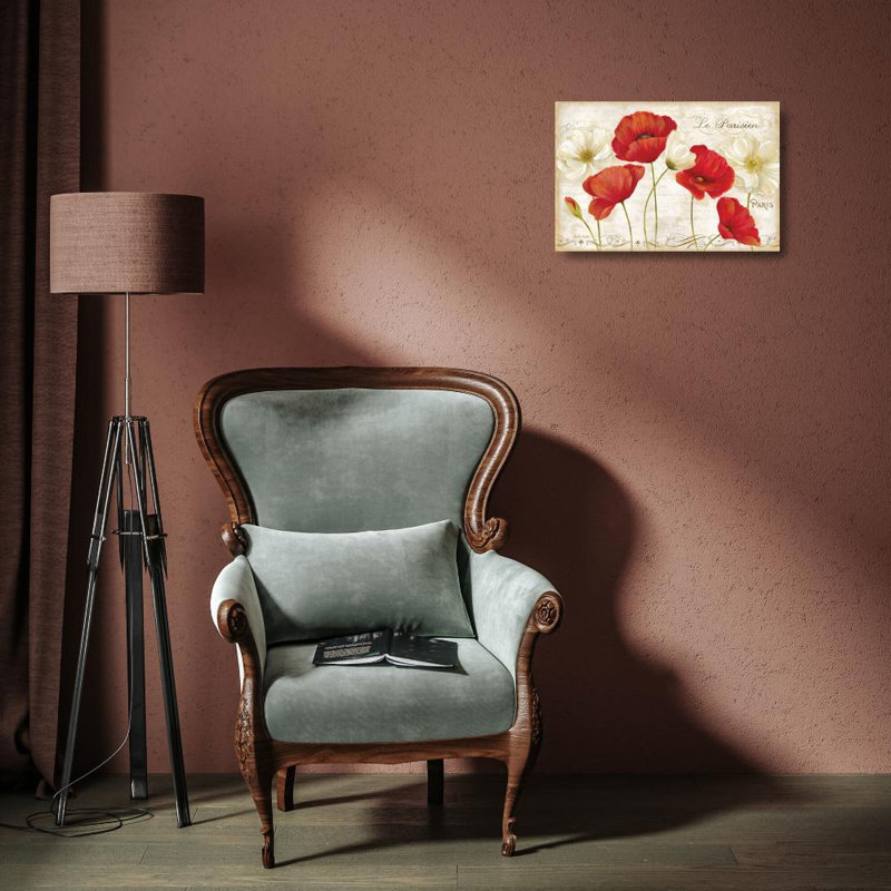 «Red Barrel Studio® Coulter, Cynthia Gallery», art sur toile tendue: Paris Poppies Landcape, H 13 po x l 18 po