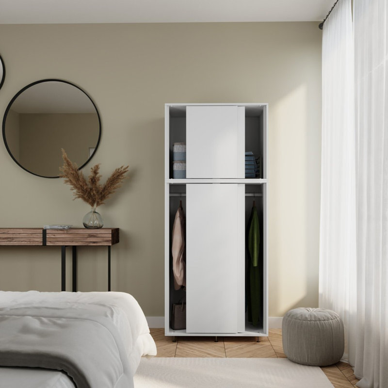 4 Door Solid Wood Wardrobe, White