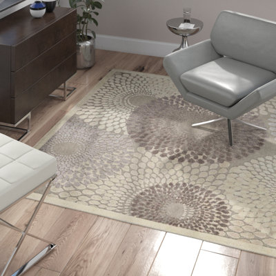 Tapis géométrique gris / ivoire / brun Cangelosi