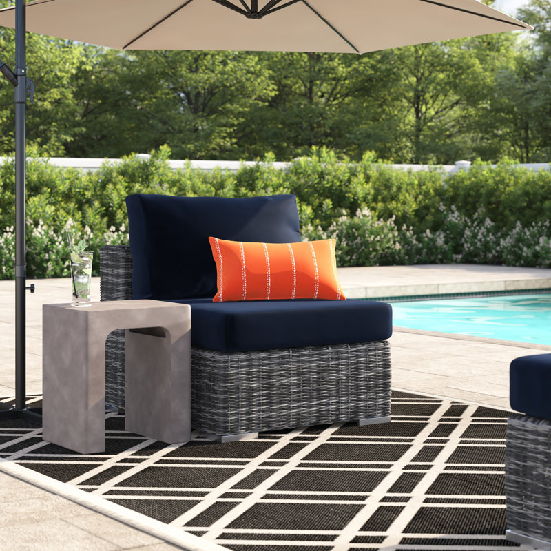 Invite Outdoor Patio Sunbrella Armless, Canvas Navy Sunbrella® Canvas