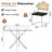 3-Piece Round Glass Dining Set, 36" Tempered Glass Top With Mirror Stainless Steel Base, 2 C-Frame Rattan Chairs-457544153-457544152