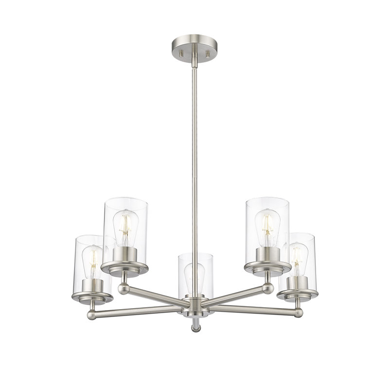 Lustre en acier à 5 lumières Sunnah, Nickel brossé