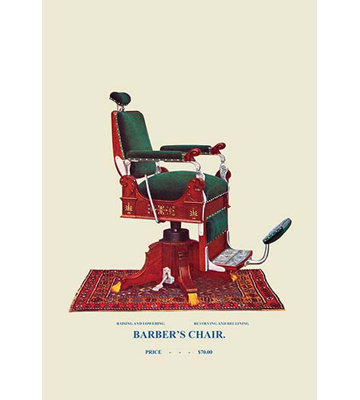 Chaise de barber hydraulique, impression