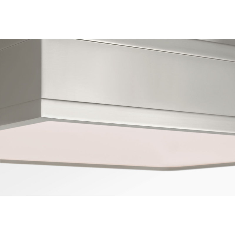 Plafonnier carré Ehlert, Nickel poli, H 4 po x l 16 po x P 16 po