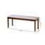 Banc de salle à manger rembourré en tissu gris Exalt et banc noyer brun H 18,61 po x l 47,68 po x P 15,9 po