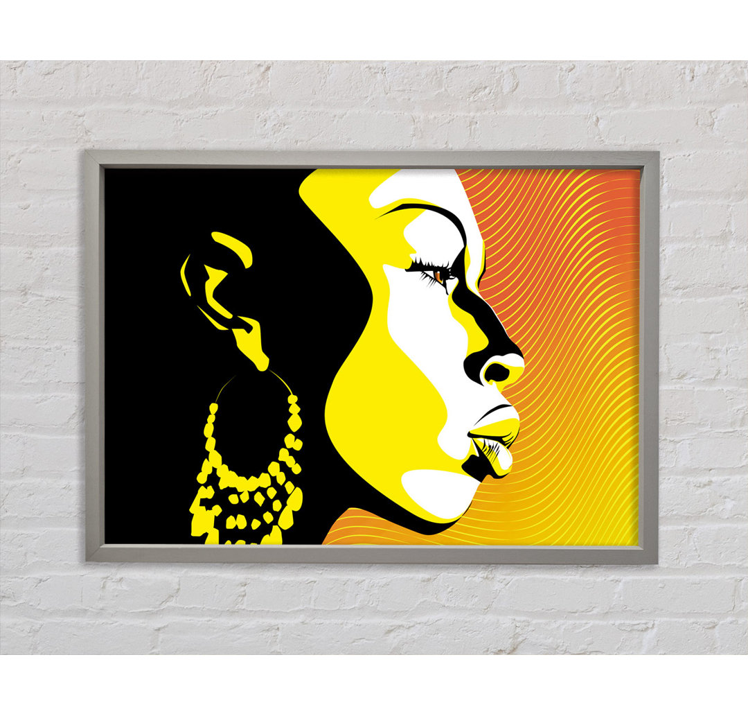 African Female Bathed In Golden Light - Einzelbildrahmen Kunstdrucke auf Leinwand