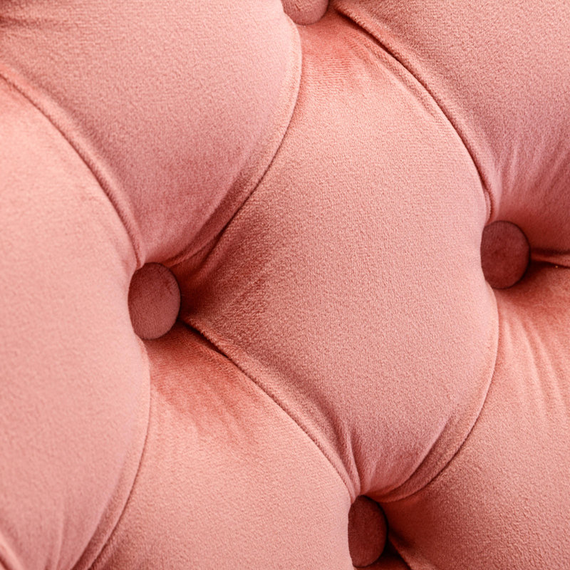 Chaise rembourrée en velours, Rose