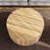 36" Round Solid Wood Drum Table Pedestal Accent Table With Ribbed Detailing