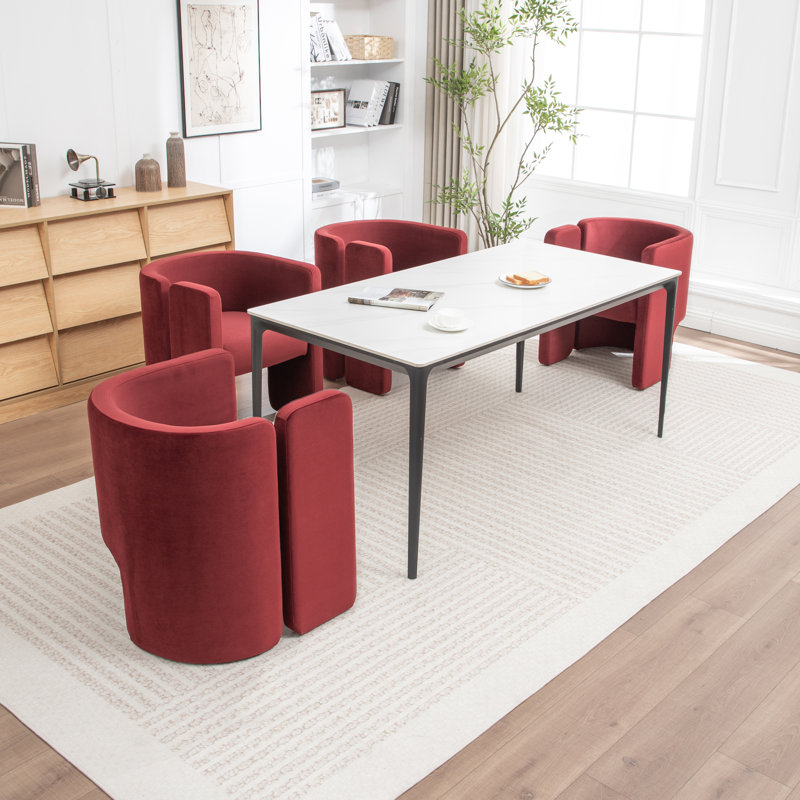 Chaises de salle à manger Modern, 4, Rouge