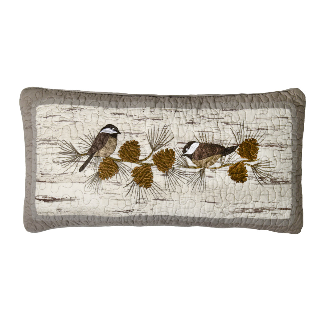 Birch Forest Chickadee Cotton Lumbar Pillow Donna Sharp