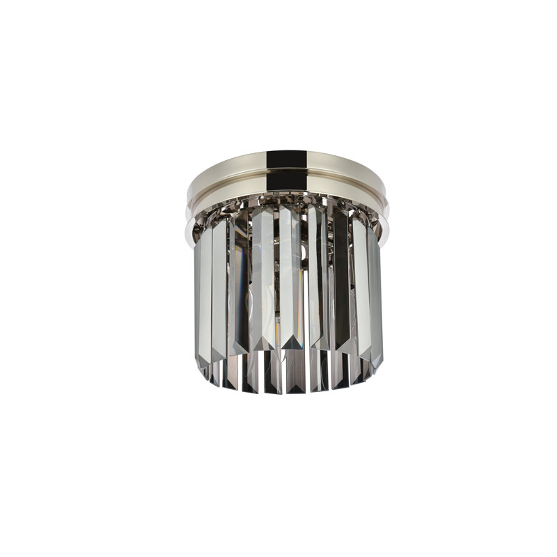 Yazmin Flush Mount, Gray, Polished Nickel