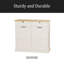 Armoire de rangement pour poubelle de cuisine avec 2 tiroirs, 1 armoire à ordures basculante, 1 porte avec support de rangement et 2 tablettes pour la cuisine, la salle à manger et le salon