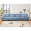 Canapé modulaire 4 places à assise profonde, canapé en chenille, canapé rembourré confortable pour salon, appartement, studio, bureau, bleu chenille-1231264326