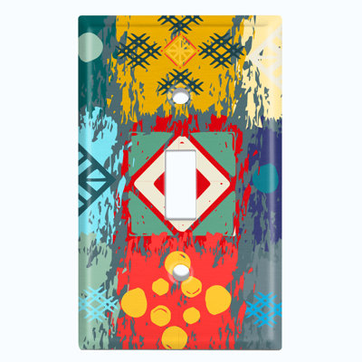 Patterned 1 - Gang Toggle Light Switch Standard Wall Plate