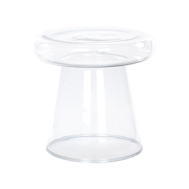 Moneer Glass Top Pedestal Side Table Set, Clear