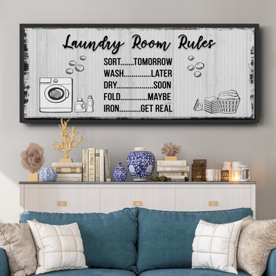 Laundry Room Rules- Framed Canvas