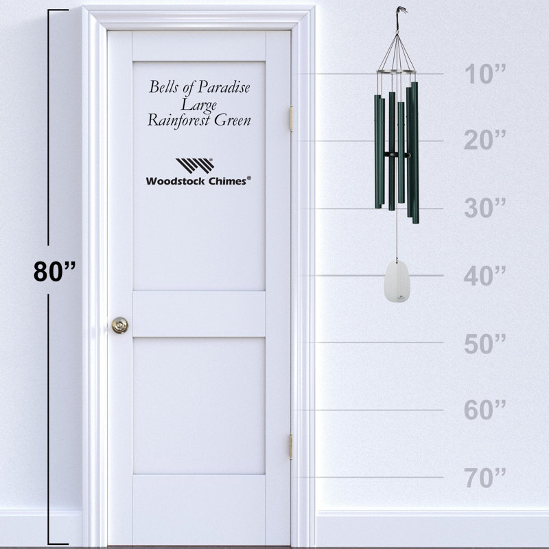 Carillon Bells of Paradise ™, H 44 po x l 7,5 po x P 7,5 po, Vert/blanc