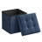 38cm Wide Tufted Square Solid Colour Cube Ottoman with Storage