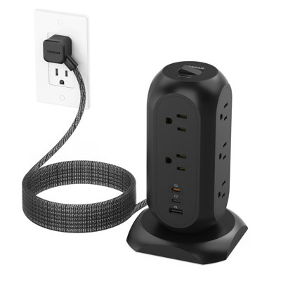 14‑in‑1 Surge Protector Power Strip with 11 AC outlets 1 USB A 2 USB C PD 20W Fast Charging 1500J Protection 6FT Cable
