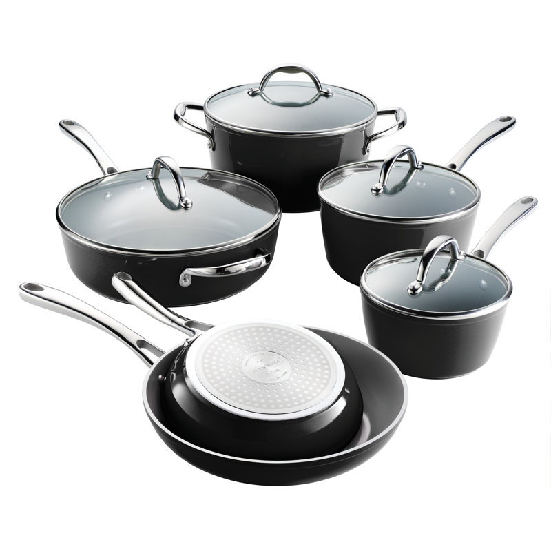 Tramontina Induction Ceramic Cookware Set, Black