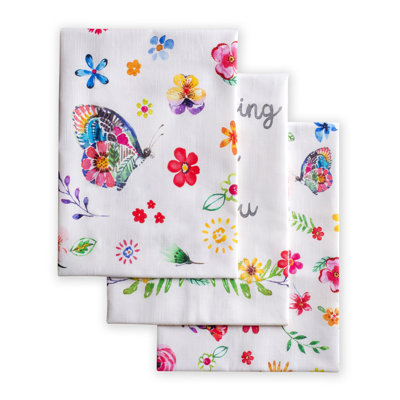 Cotton Floral Tea Towel Kitchen Towel