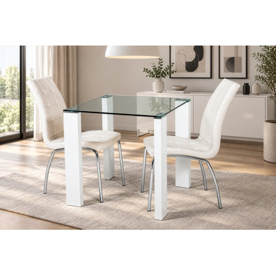 Mentone 2 -Person Glass Dining Set