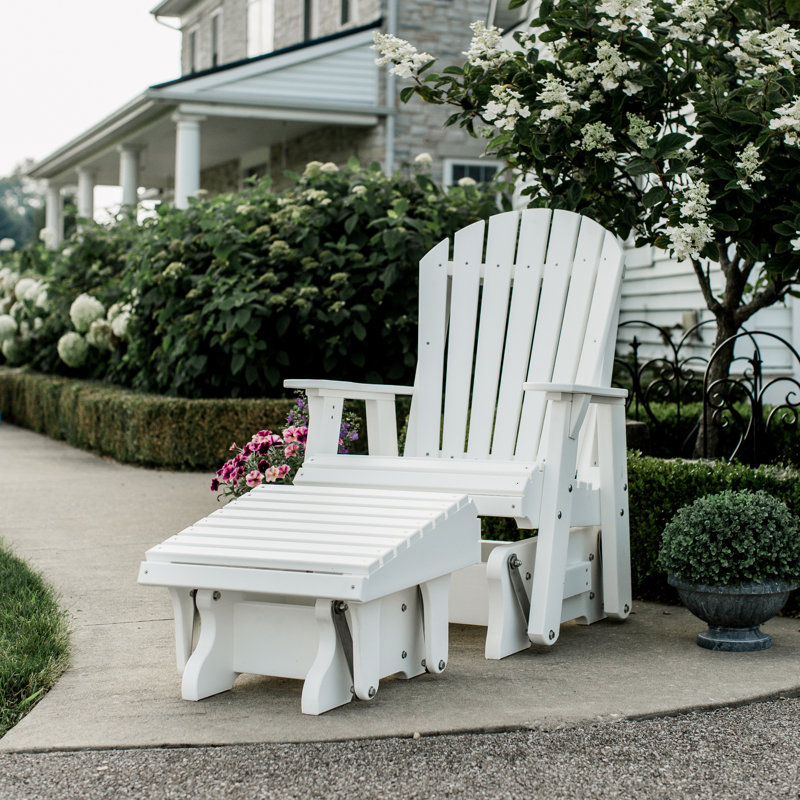 Fauteuil oscillant simple avec repose-pieds Delja, Blanc brillant