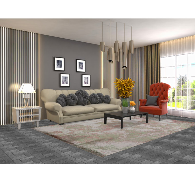 Tapis abstrait 6 x 10 po