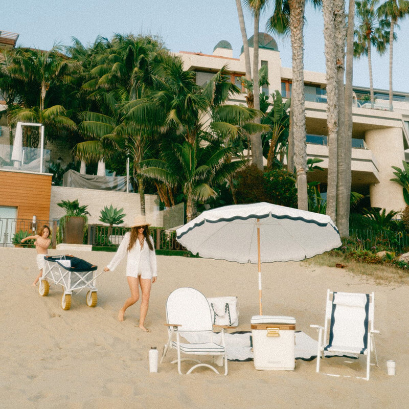 Beach Blanket, Navy/White