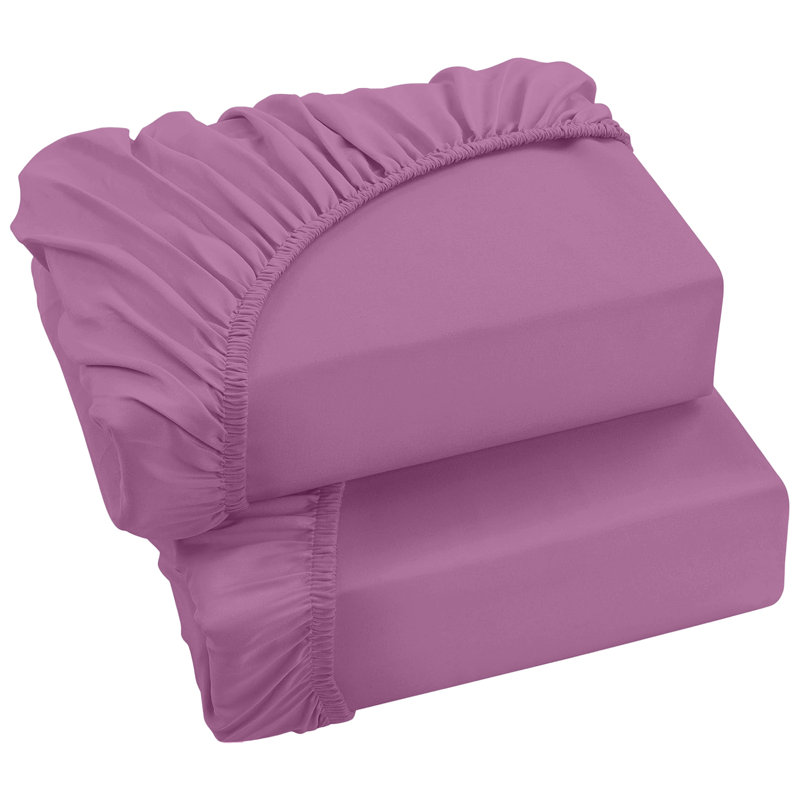 Soft & Breathable Microfiber Extra Deep Fitted Sheet, Purple, Super King (6')