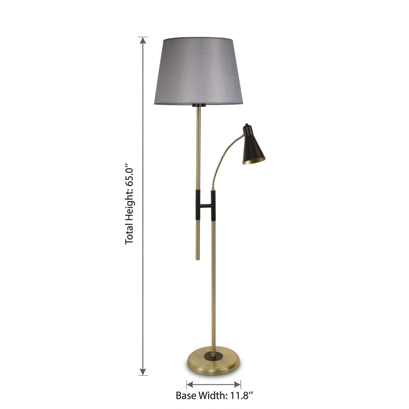 Haven Grey Drum Shade Floor Lamp