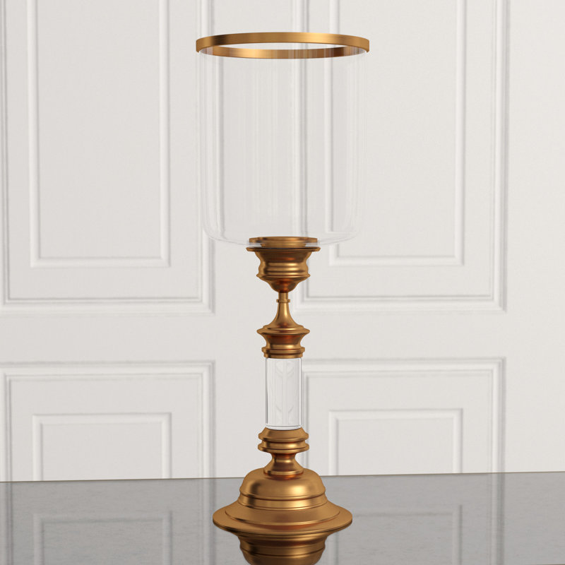Estate Hurricane, 31" H x 11.25" W x 11.25" D , Antique Brass