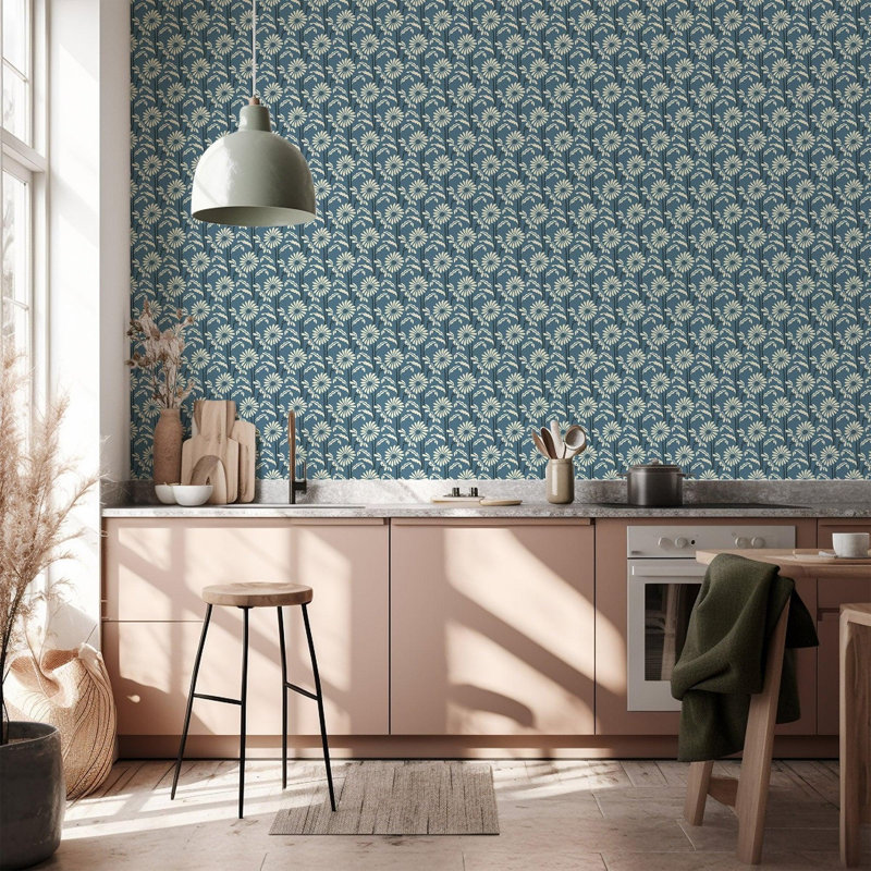 Woodland Bloom - Floral Wallpaper, Burgundy, Premium Paper