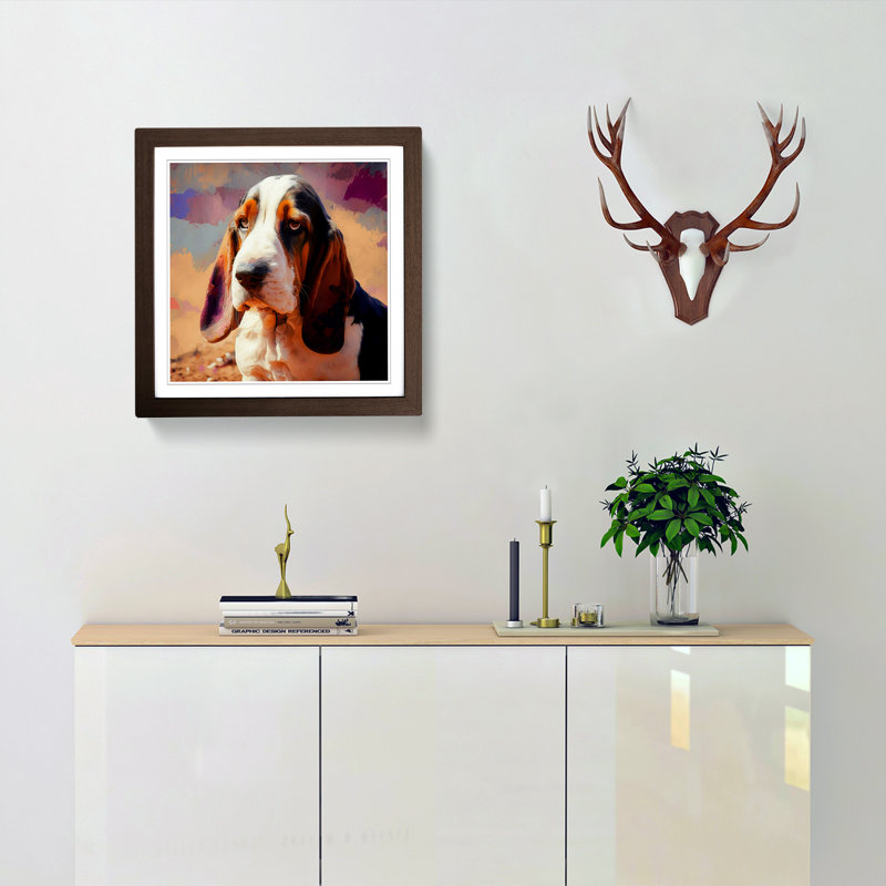 Single Picture Frame Print on Wood, Walnut