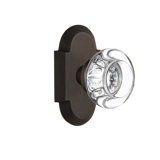 Cottage Plate with Round Clear Crystal Door Knob