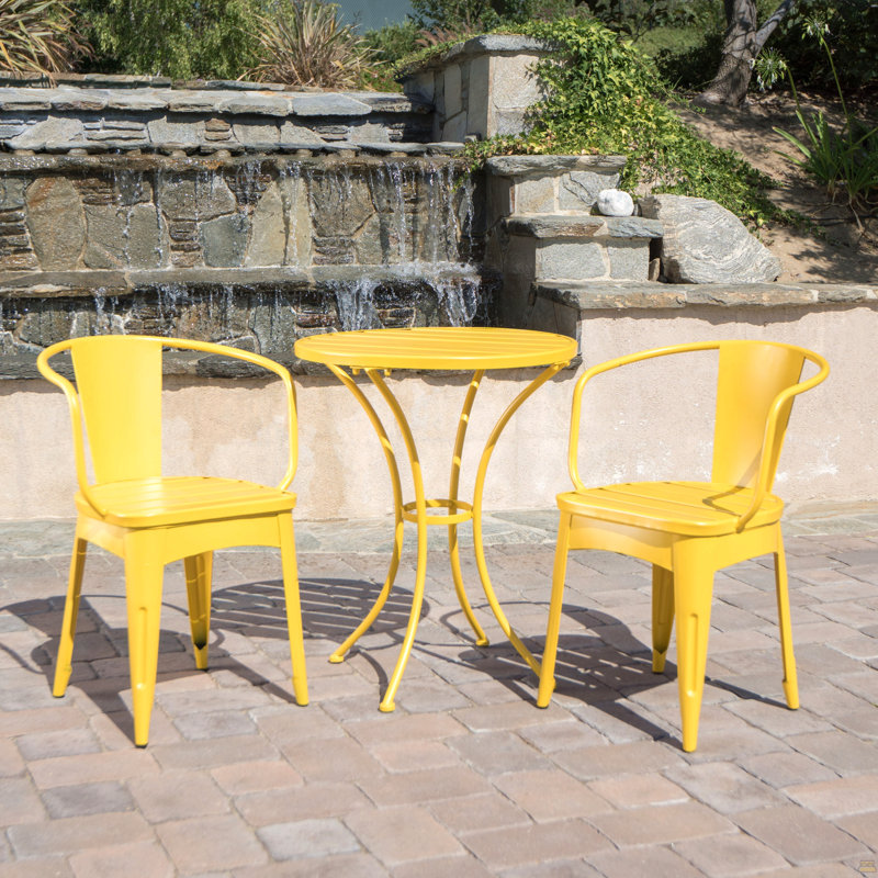 Ensemble de 3 pièces en métal Kd, Jaune