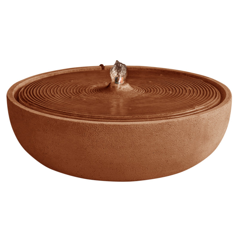 Fontaine ondulée en béton, H 5,5 po x l 14,25 po x P 14,25 po, Ferro Rustico Nuovo