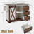 Kitchen Island With Drop Leaf, Barn Door, Power Outlet, And Spice Rack-1148251737