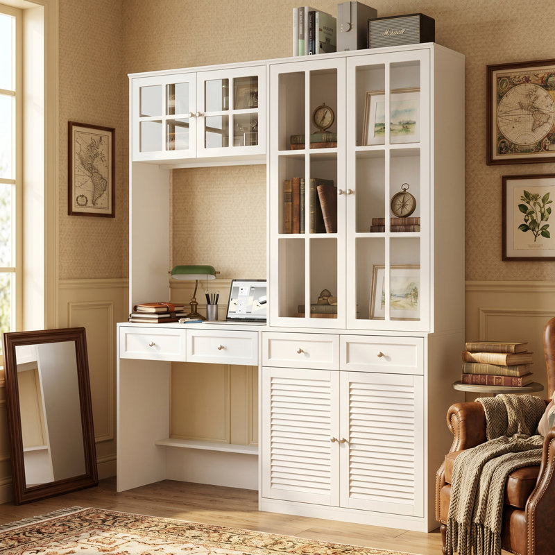 Armoire de rangement 4 tiroirs avec bureau Demitz
