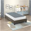 Twin Mattress Foundation 1Pc Black Metal Frame With Textured Fabric Cover-355404666