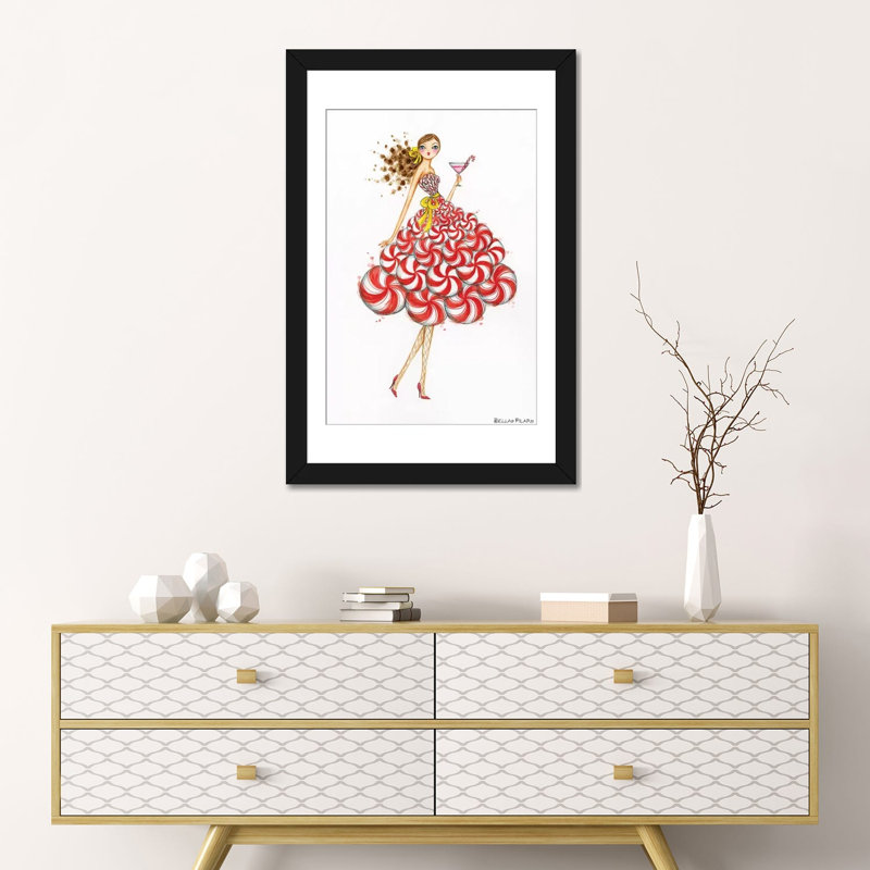 «Holiday Series: Peppermint Silo Martini», reproduction d'art sur toile tendue, H 24 po x l 16 po x P 1 po, Blanc