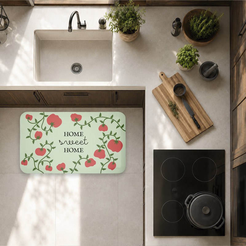 Tapis de sol anti-fatigue Sweet Home Tomatoes on Green, Sweet Home Tomatoes On Green