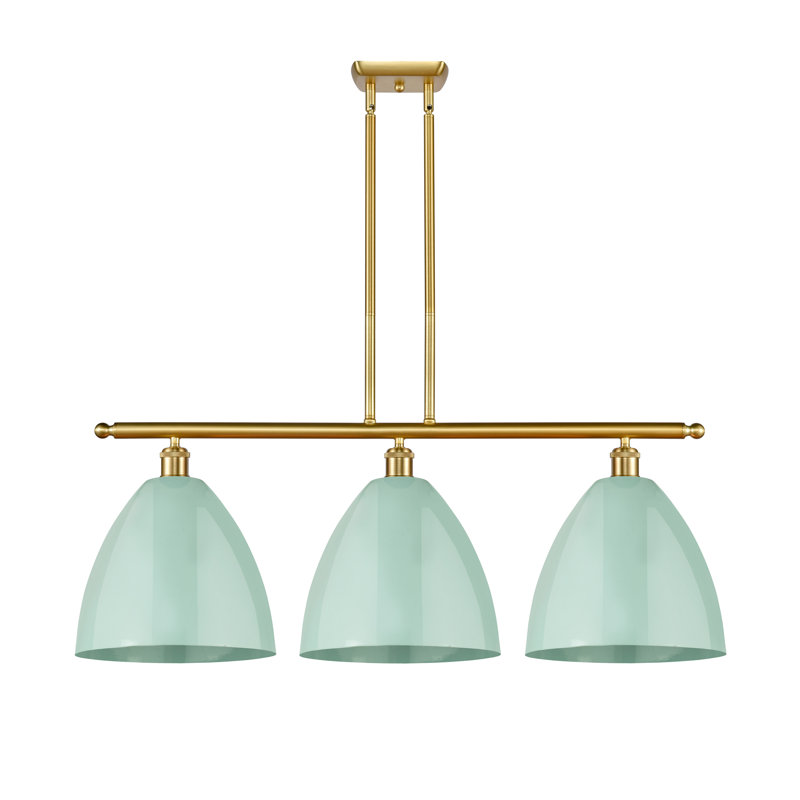 Luminaire suspendu 3 lumières pour îlot de cuisine, Écume de mer, Or satiné