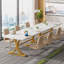 Aceson 160cm Office Desk, Rectangle Executive Desks with Stylish Gold Legs, Wood Faux Marble Desk