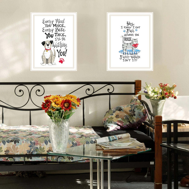 Vignette 2 pièces 4U Trendy Decor Art mural encadré, Blanc