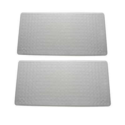 Ensemble de 2 tapis de bain antidérapants blancs Bath Bliss