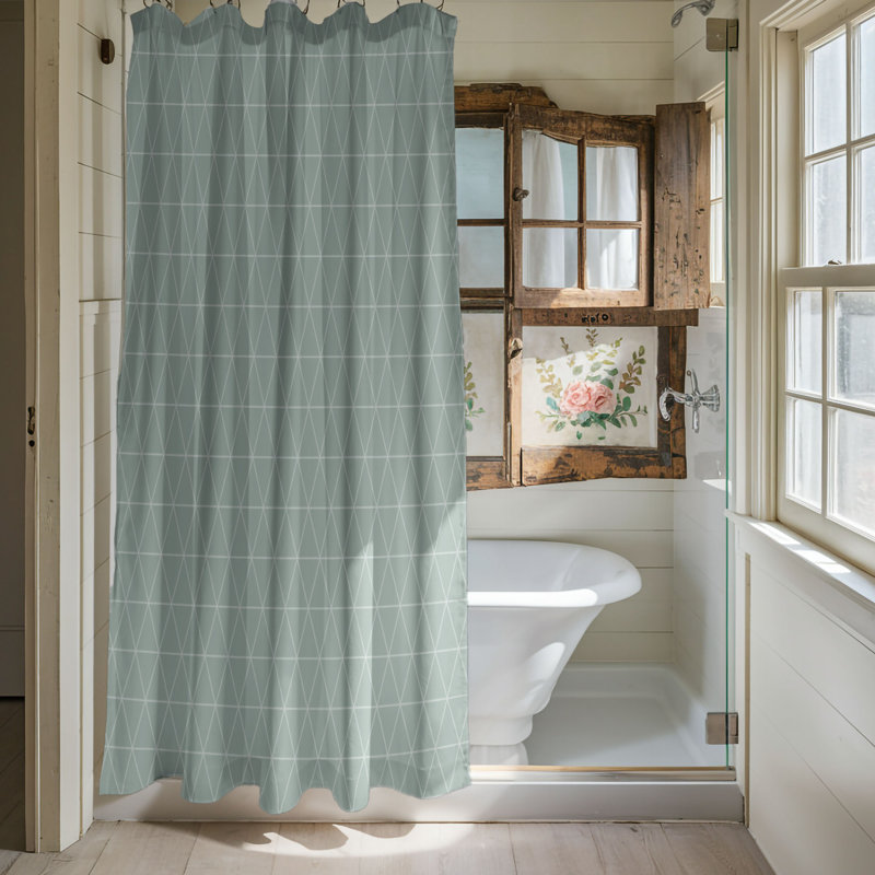 Trellis poli - Rideau de douche Premium, H 74 po x l 71 po