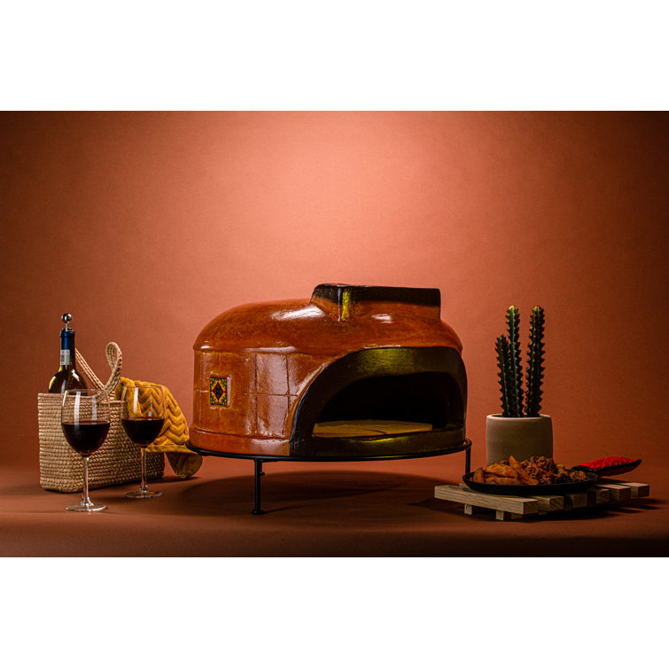 Tierra Firme Talavera Clay Freestanding Wood Burning Pizza Oven