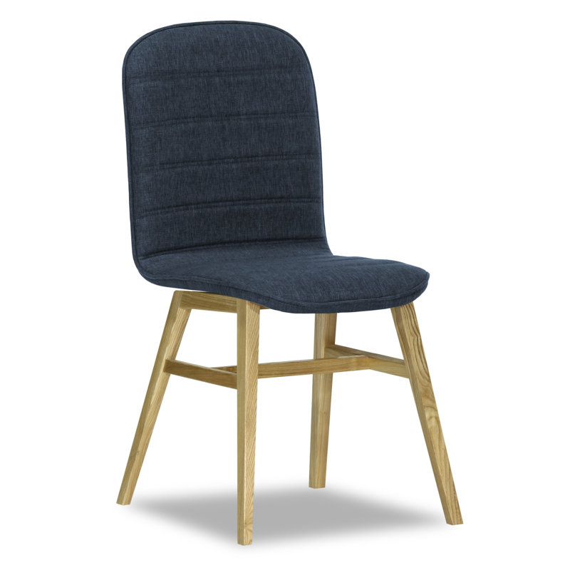 Caulfield 46cm H Fabric Upholstered Side Chair, Navy Blue