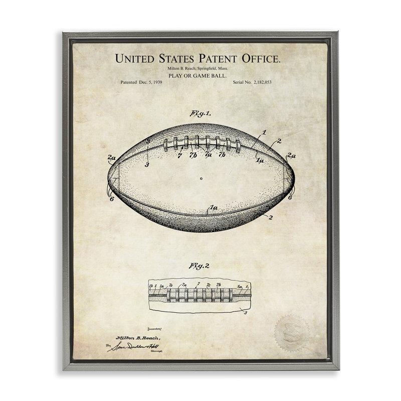 Plan du sport du football américain, Cadre flottant gris lustré, H 21 po x l 17 po